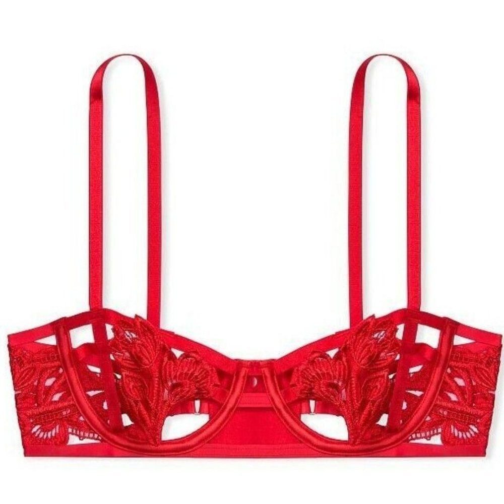 VICTORIA'S SECRET  VERY SEXY STRAPPY EMBROIDERED BALCONET